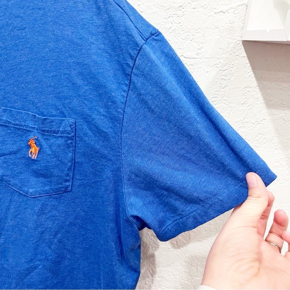 Ralph Lauren T-Shirt Men's XL Classic Fit Blue Saturn Embroidered Pocket Logo - Picture 4 of 8